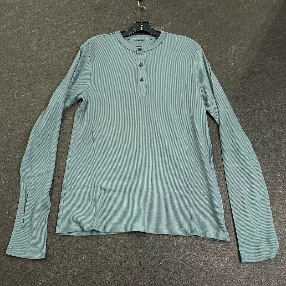 Rag Bone Tech Waffle Henley Men`s Size S Slate RF5125FT22M
