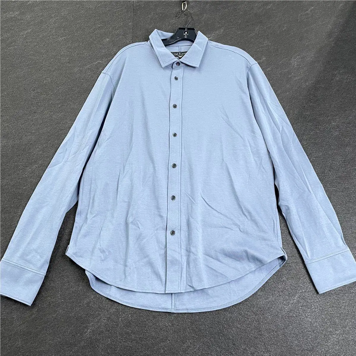 Rag Bone Tomlin Pima Cotton Shirt Men`s Size XL Sea Grey