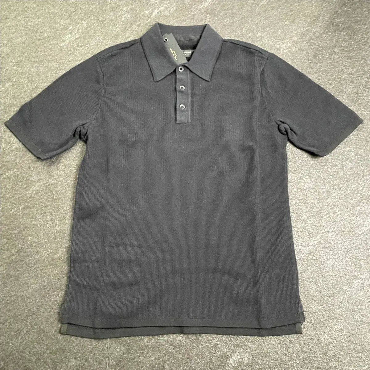 Rag Bone Harvey Knit Polo Shirt Men`s Size S Black MBS22S018KI18