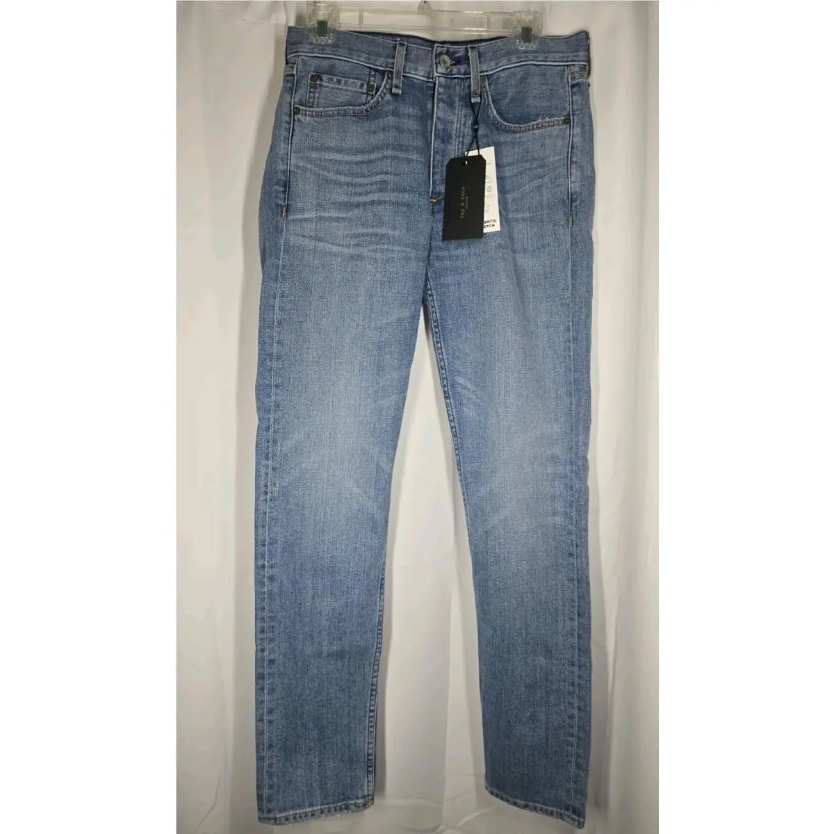 Rag Bone Men`s 32X30 Stretch Denim Fit 2 Slim Jeans Groveland Button Fly