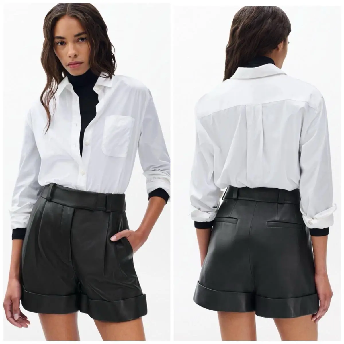 Rag Bone Neila Leather Shorts In Black Size: 0