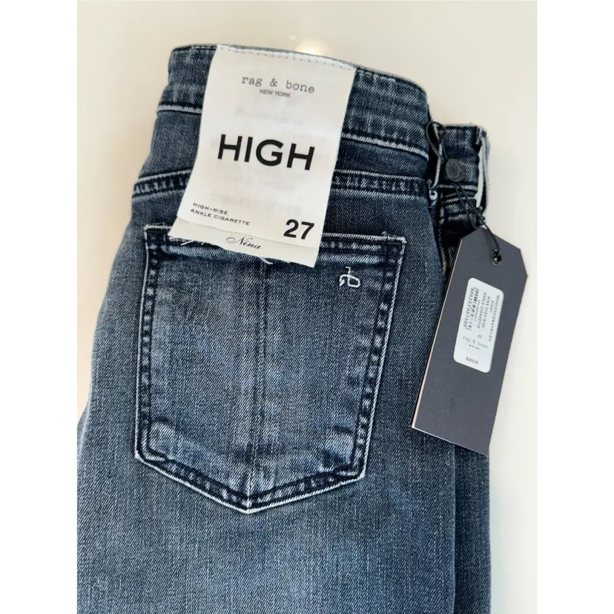 Rag Bone /jean Nina in Bayview High Rise Ankle Cigarette Stretch Jeans 27
