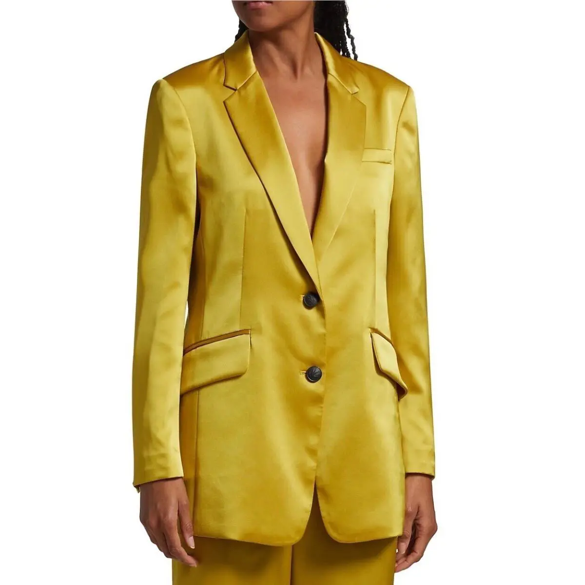 Rag Bone Size 00 Charles Blazer Yellow Satin Double Button Jacket Coa