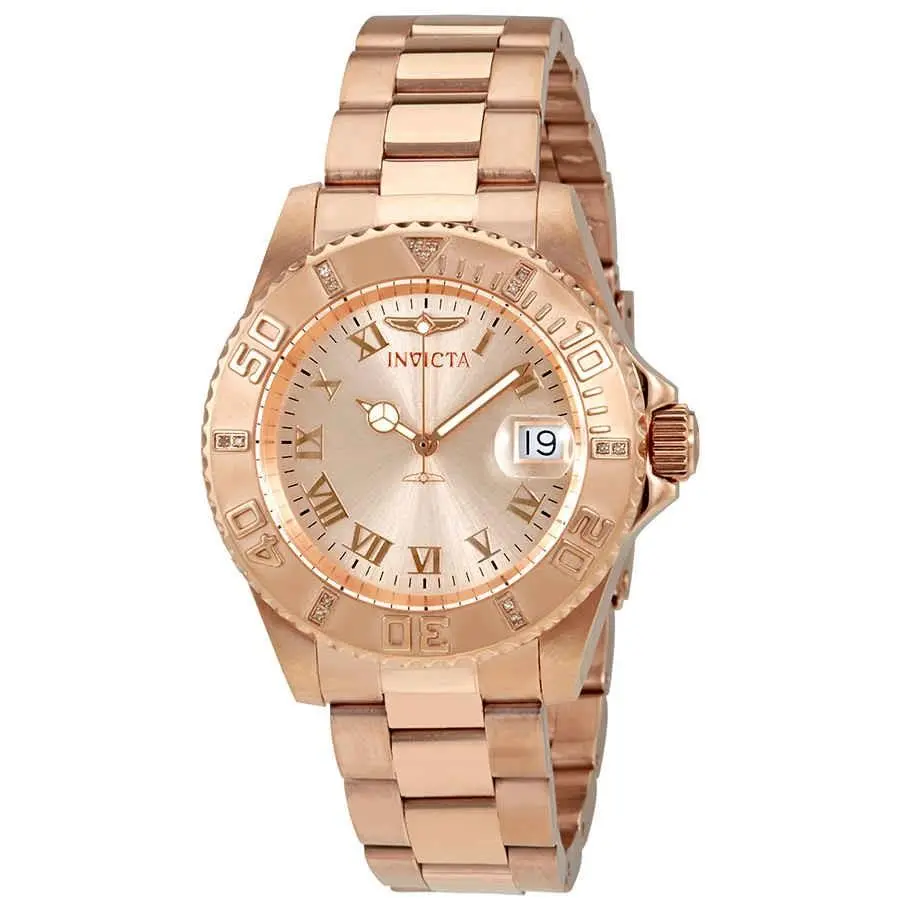 Pro Diver Rose Dial Rose Gold-tone Ladies Watch 12821 by Invicta
