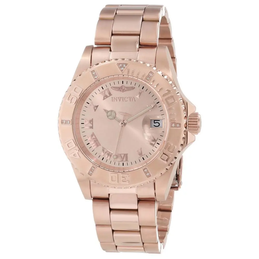 Women`s Watch Pro Diver Diamond Rose Gold Stainless Steel Bracelet 12821 by Invicta