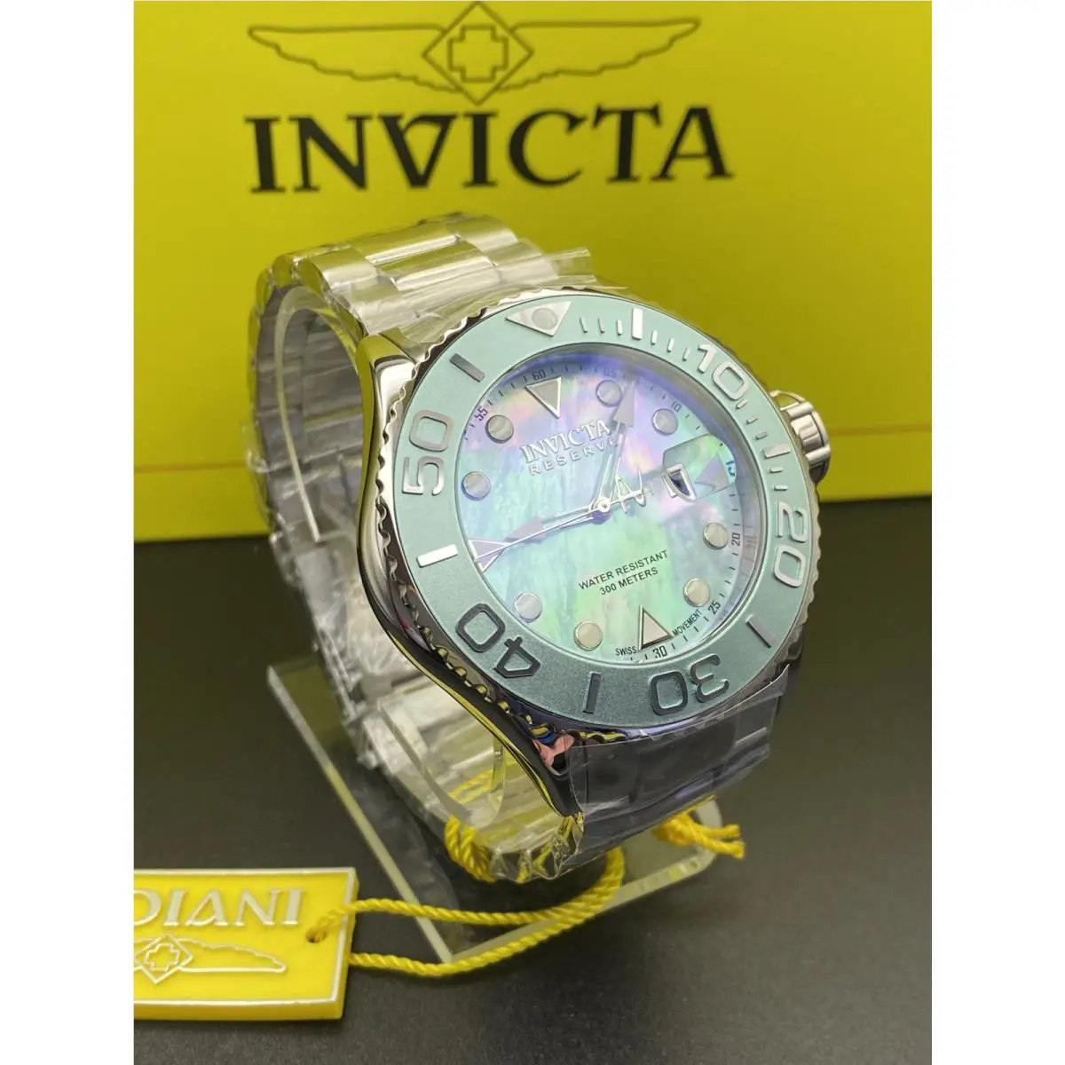 Invicta Reserve Grand Diver 52mm Swiss Ronda 515 Watch Turquoise Mop Dial 47210