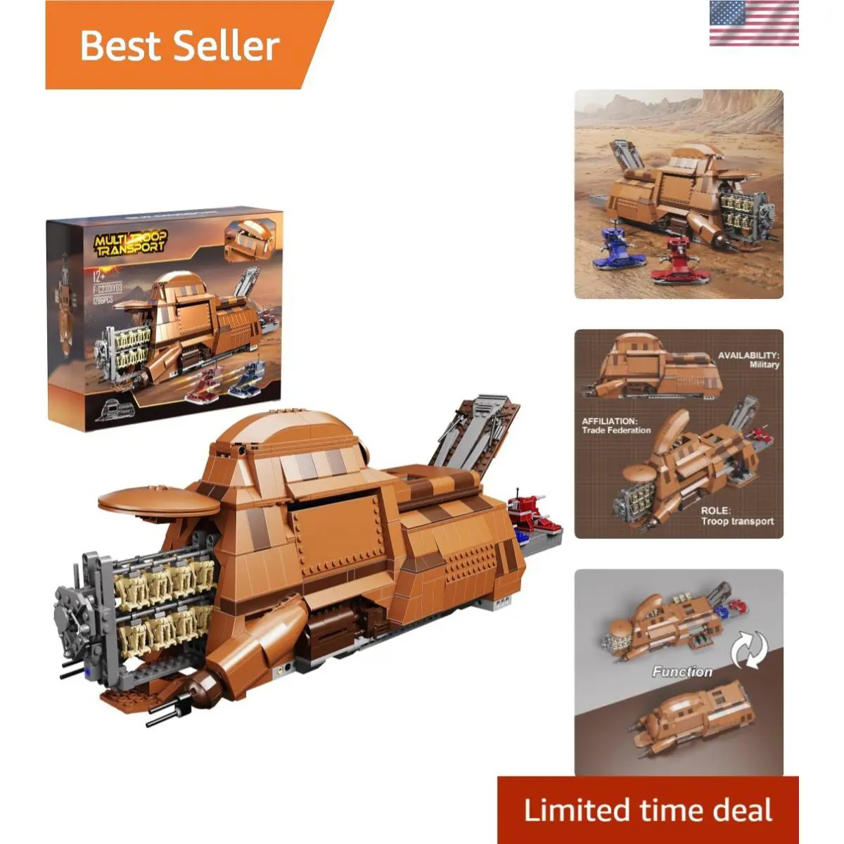 Unlock Creative Adventures with Trade Federation Droid Ship Troop Carrier - 12+