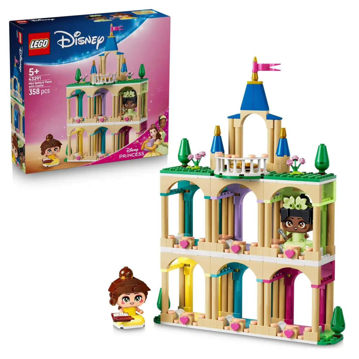 Lego Disney Princess Mini Belle Tiana with Castle Toy - Incl. 2 Mini Doll Figu