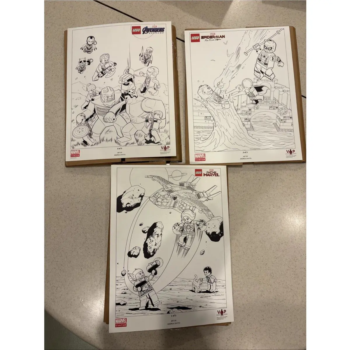Lego Vip Marvel Avengers Spider-man Print Set 3 B W Limited Edition