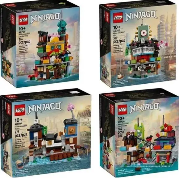 Lego Micro Ninjago City 40703 40704 40705 40706 Complete Set of 4