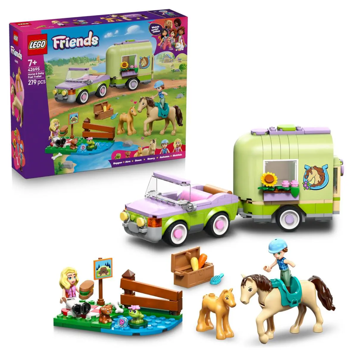 Lego Friends Horse Baby Foal Trailer - Horse Toy Playset W/grooming Accessorie