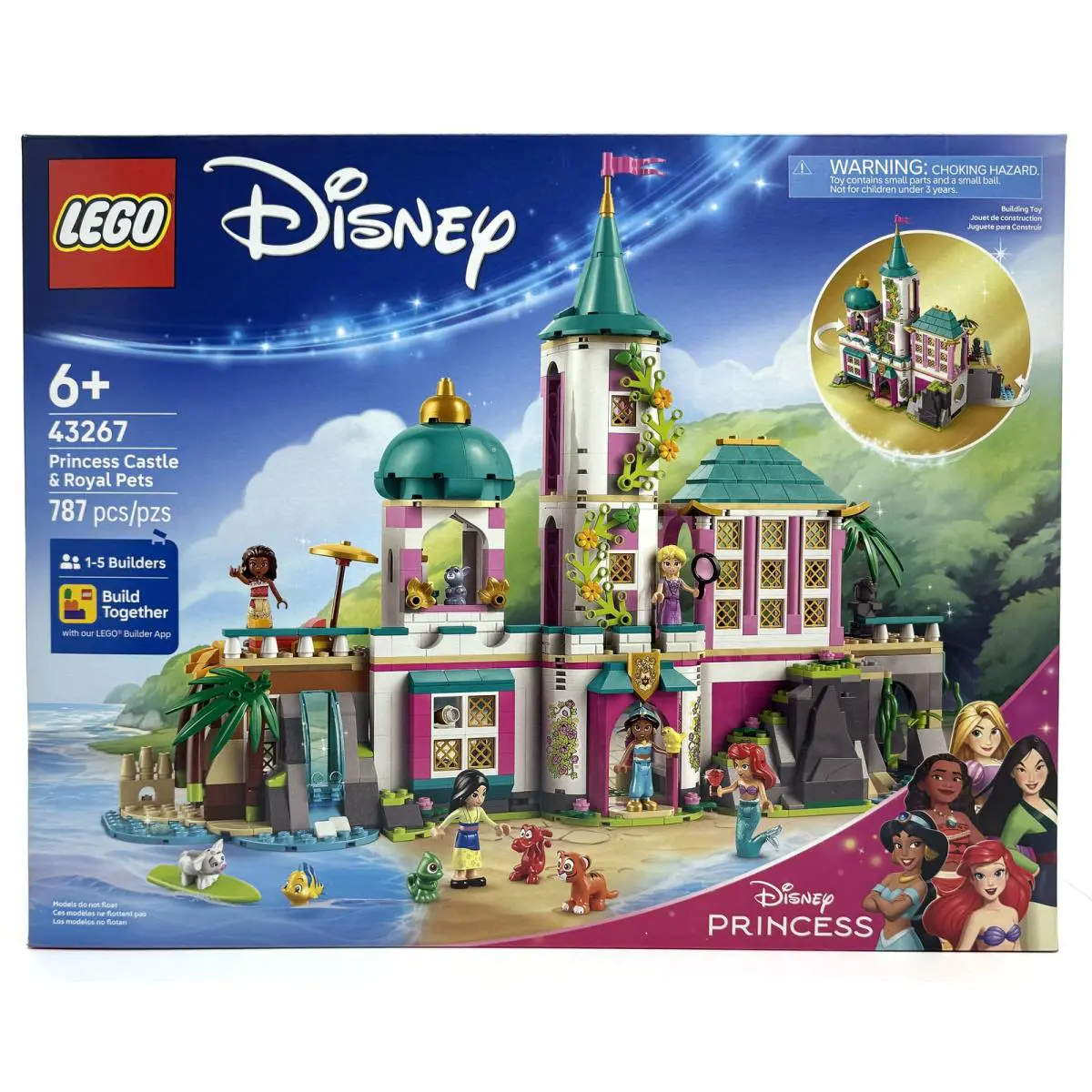 Lego 43267 Disney Princess Castle Royal Pets Building Toy 787 Pcs For 6+