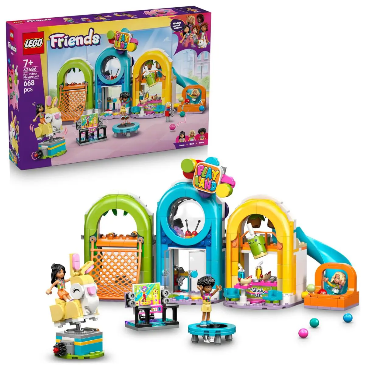 Lego Friends Fun Indoor Playground - Creative Toy W/a Slide Ball Pit Roundabou
