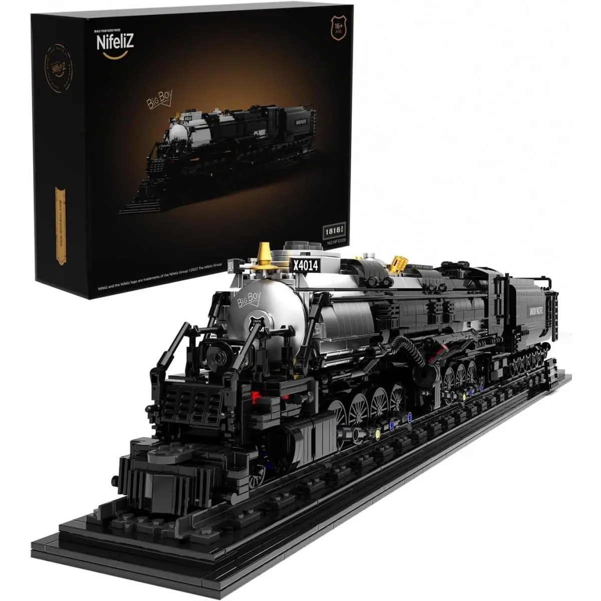 Elegant 1 818 Piece Articulated Steam Train Model - Gift Boxed Ready to Build