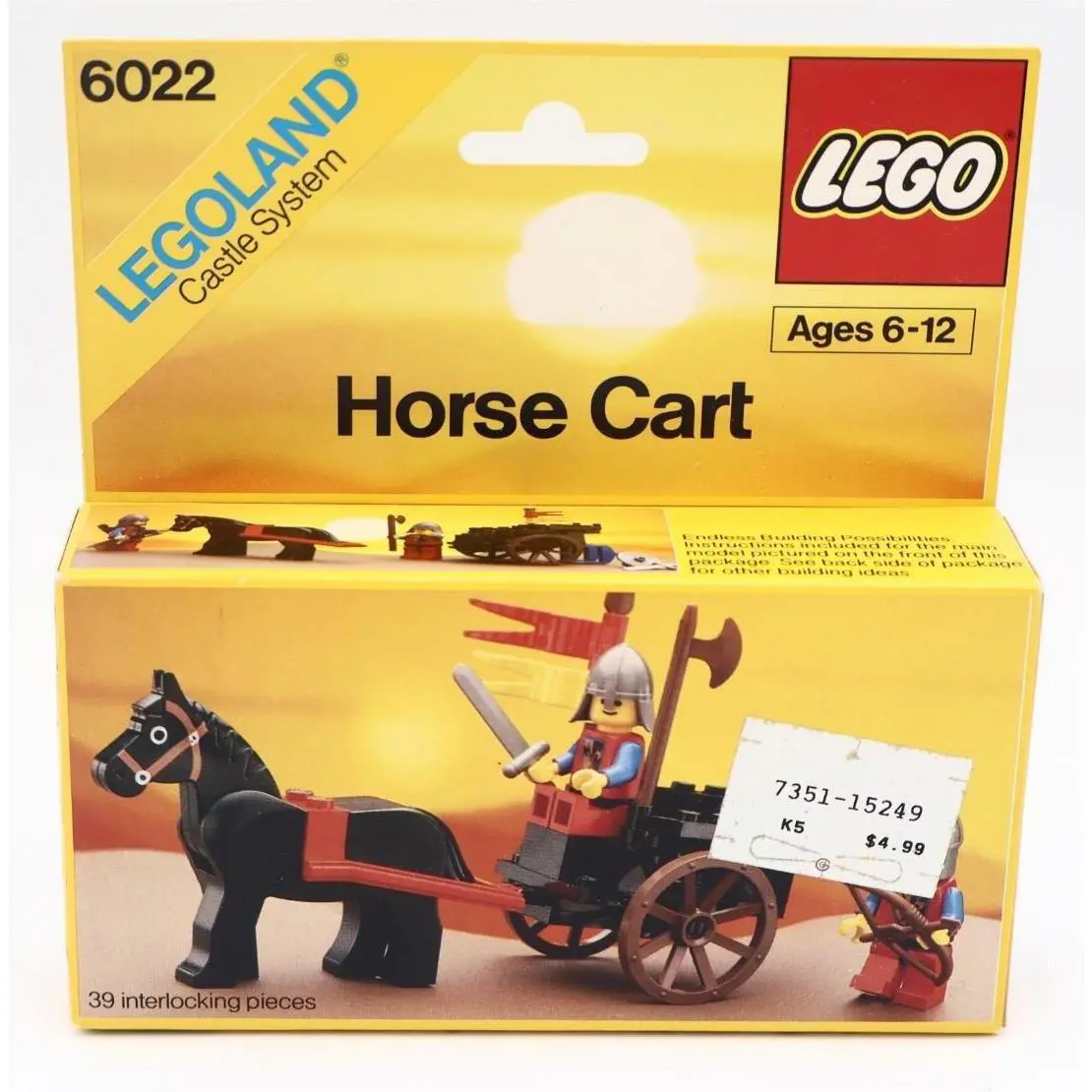 Vintage Lego 6022 Legoland Castle System Horse Cart 6022