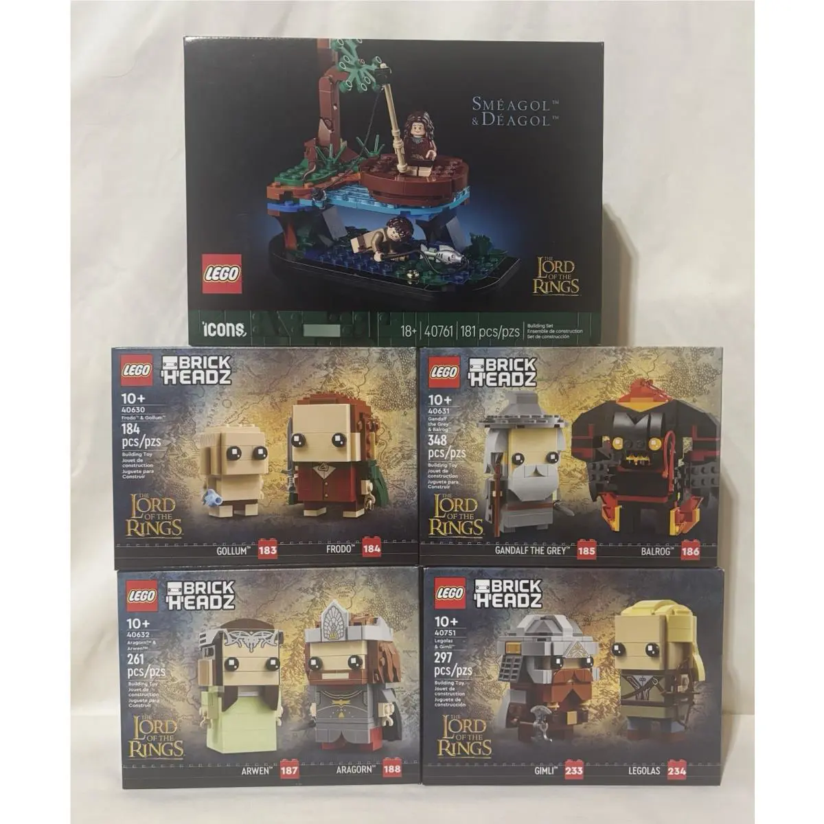 Lego Lord of The Rings Brickheadz 40630 40631 40632 40751 40761 Smeagol Gwp