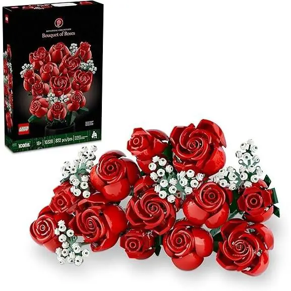 Lego Botanicals Bouquet of Roses Artificial Flowers - Red Roses Building Set