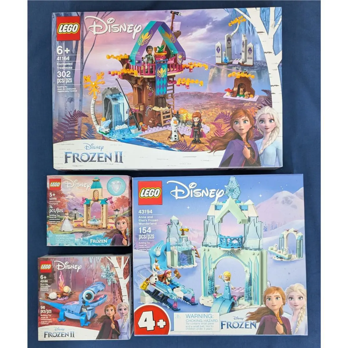 4 Lego Disney Frozen Sets -41164 Treehouse 43194 43186 43198