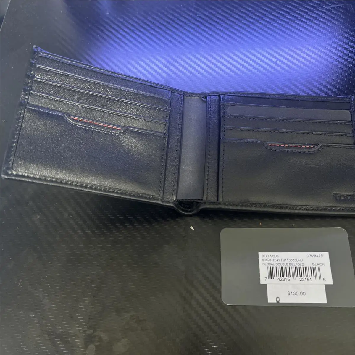Tumi - Delta Global Double Billford - Mens Edc Leather Wallet Black