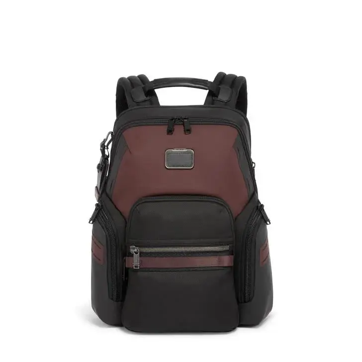 Tumi Backpack Alpha Bravo Navigation Black Burgundy Laptop Travel Business