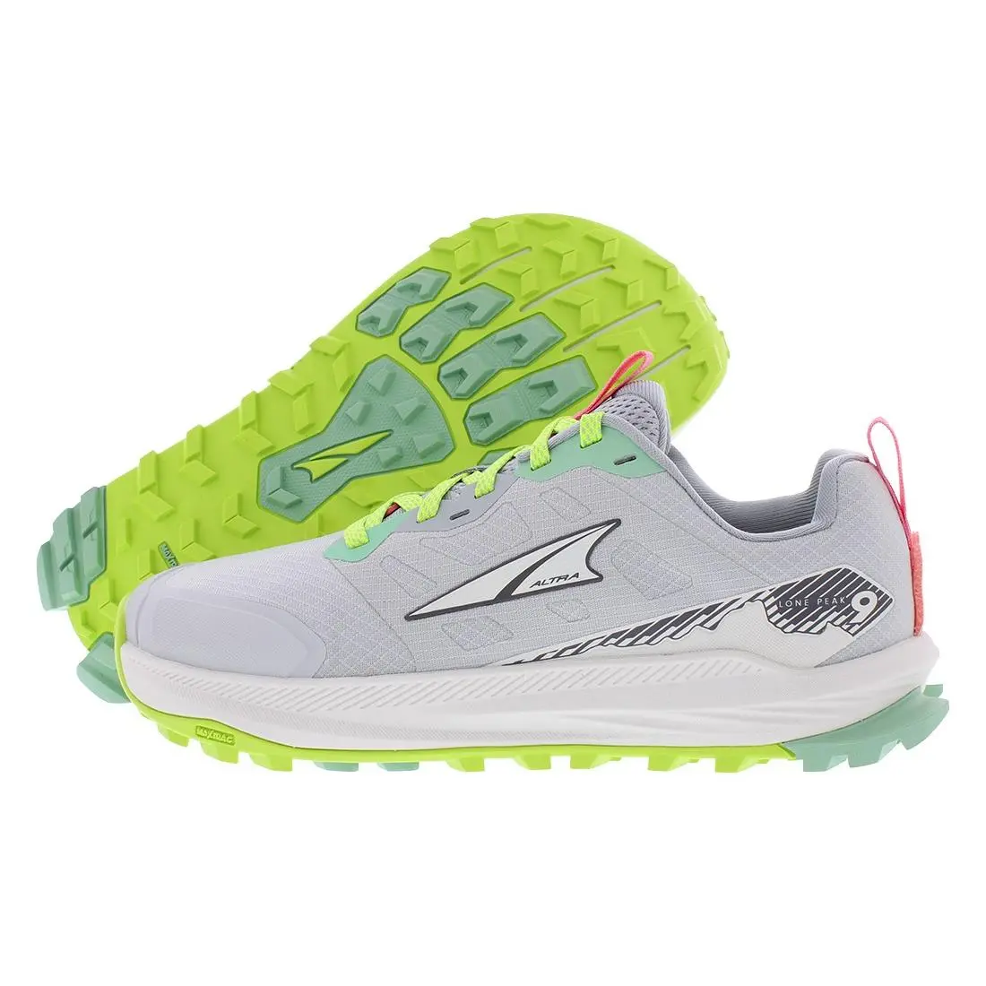 Altra Lone Peak 9 Womens Shoes Size 10 Color: Gray/lime