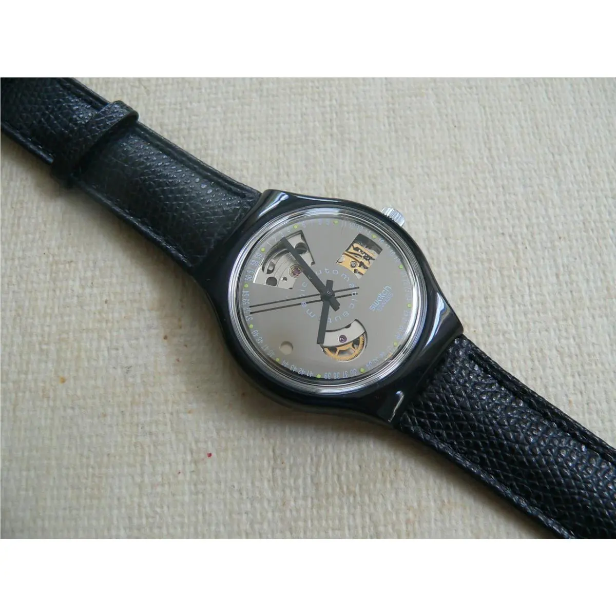 1991 First Edition Automatic Swatch Watch Black Motion