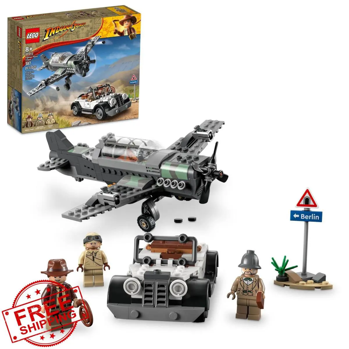 Lego Indiana Jones Fighter Plane Chase 77012 Building Set