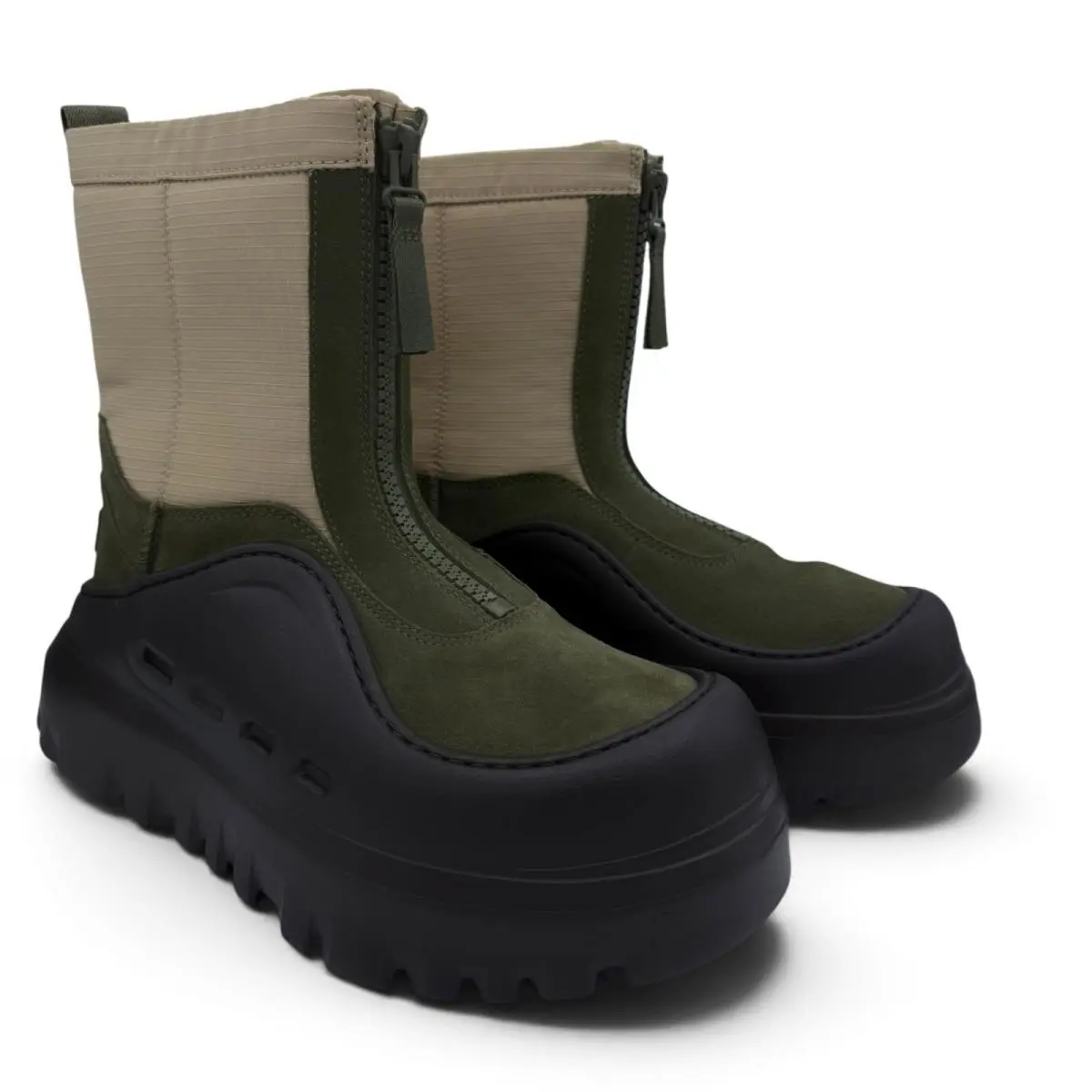 Ugg Peakmod Boot Burnt Olive Suede Sheepskin Men`s Zip Boots Size US 9 by UGG