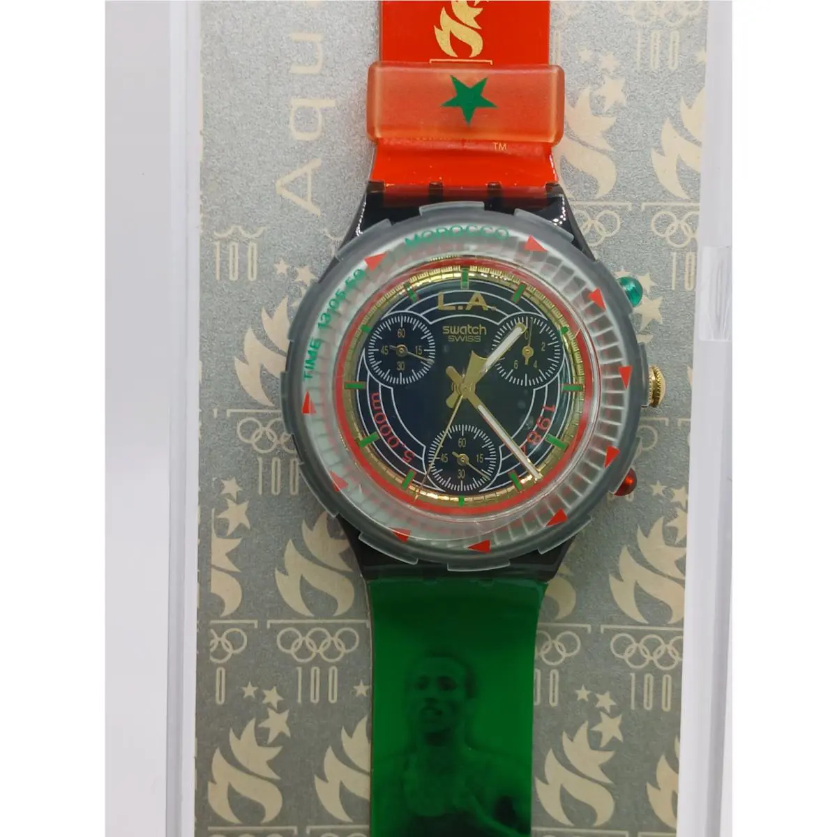 Swiss Swatch Said Aouita Scuba 38mm Atlanta Olympics 1996 Collector`s Ed. Nos