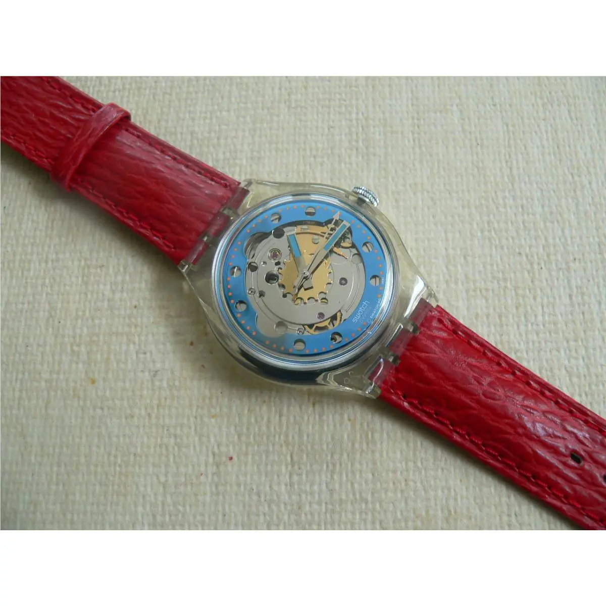 1992 Vintage Automatic Swatch Watch Red Ahead SAK101