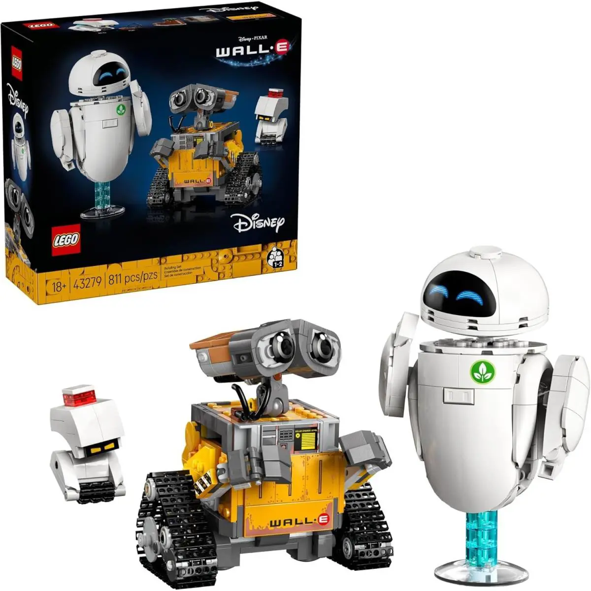 Lego Disney Pixar Wall-e Eve 43279 Building Toy Set Room Decor Gift