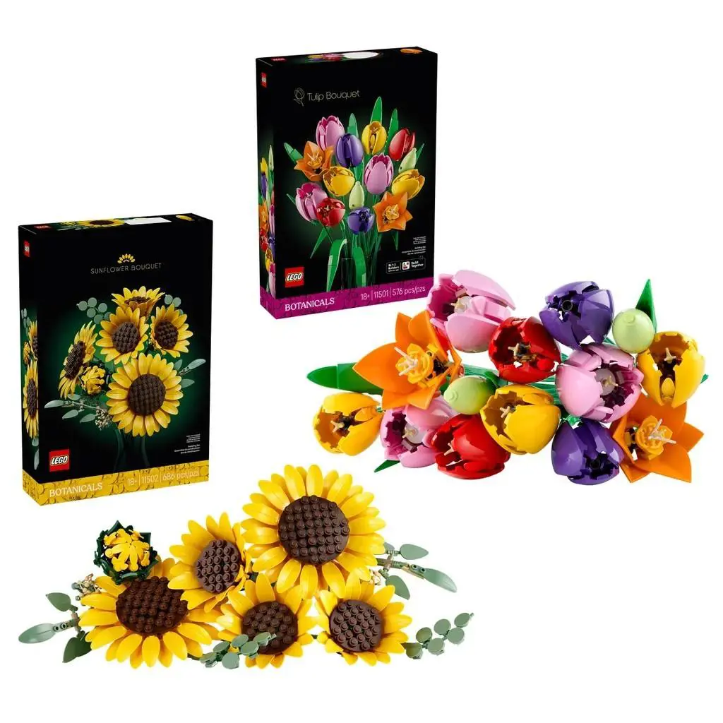 Lego Botanicals Sunflower Tulip Bouquet Building Set Flowers Decor Adult Gift