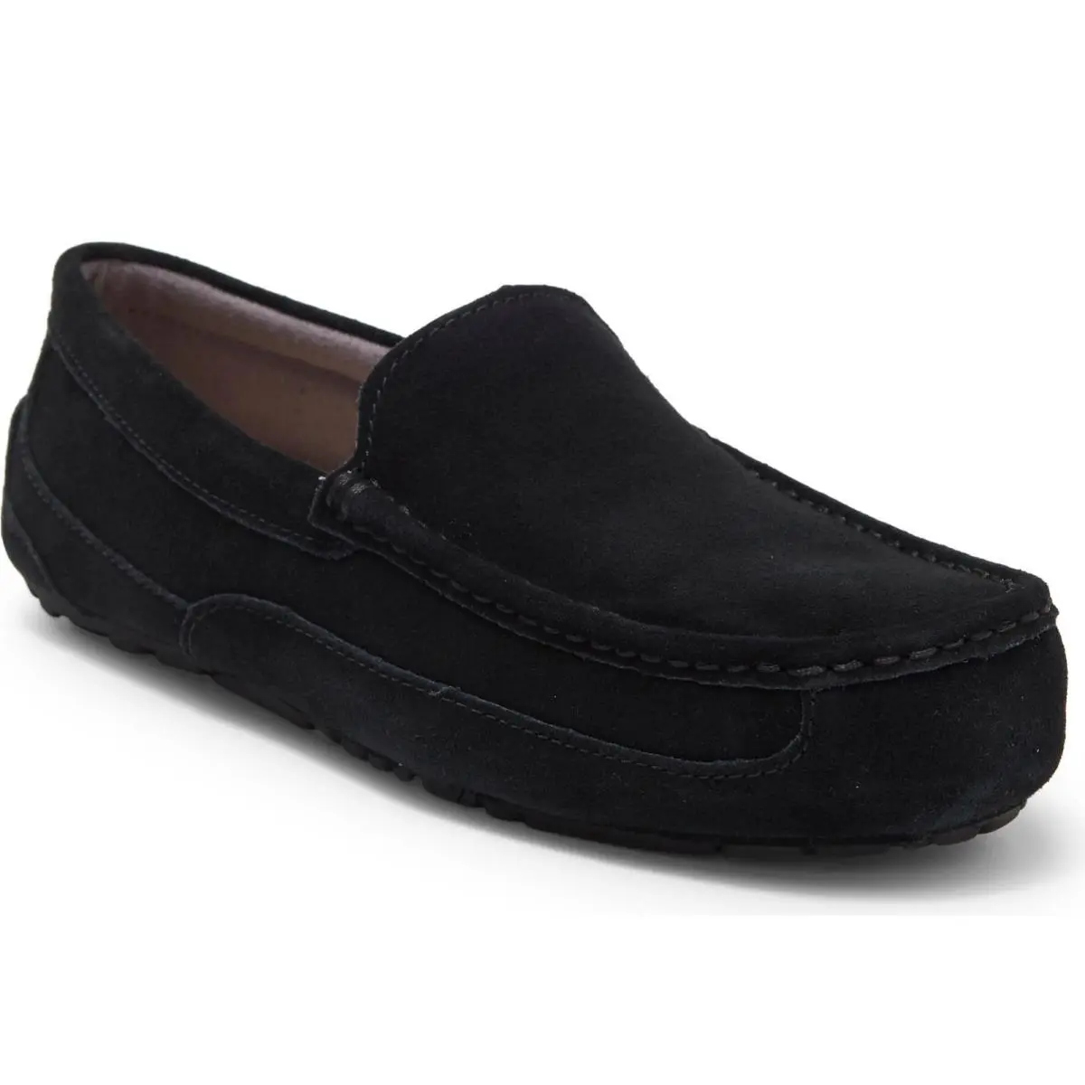 Mens Ugg Alder Black Shearling Lined Suede Slippers Loafers Shoes 17