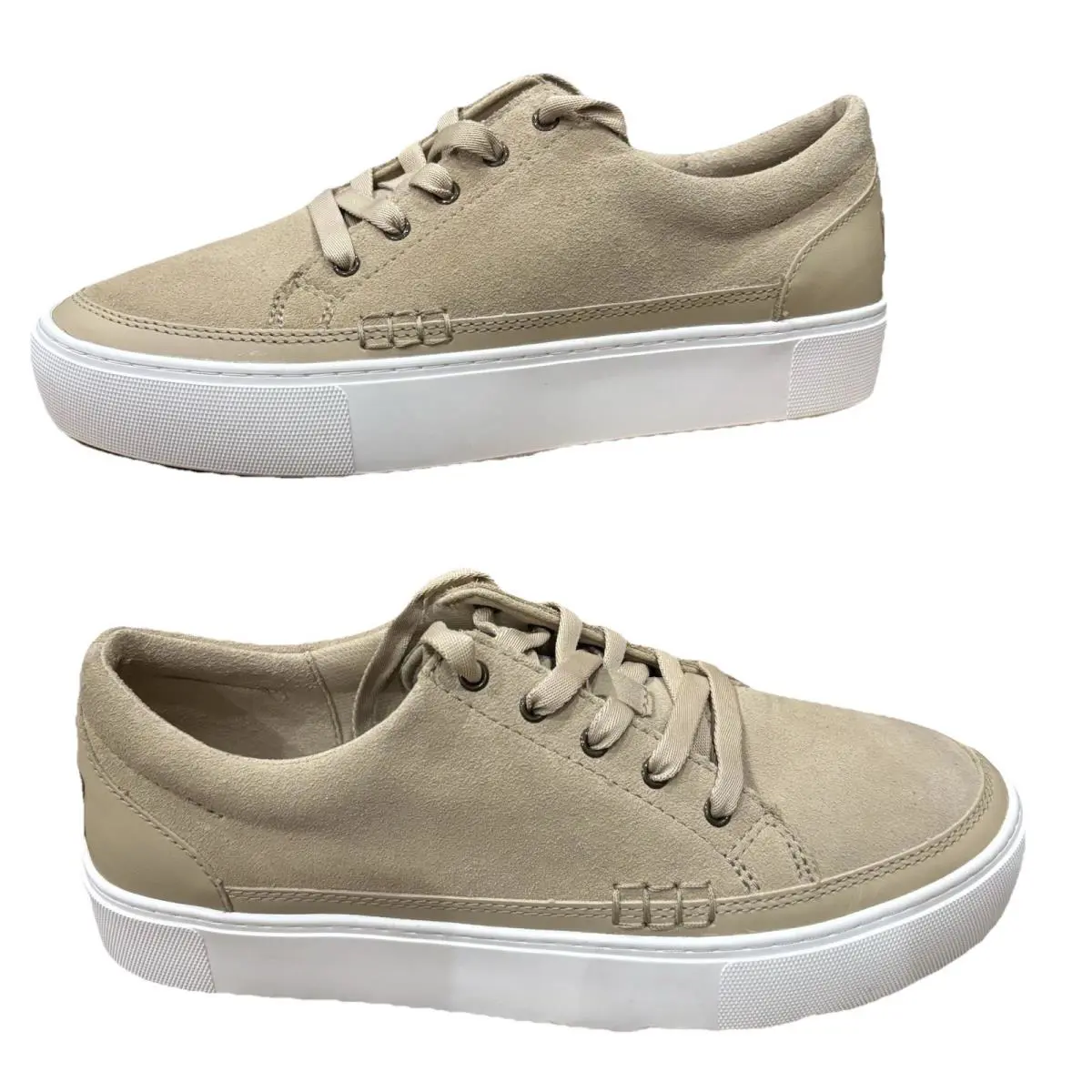 Ugg Zilo Womens Platform Lace Up Casual Shoes Sneakers Tan Suede Size 8