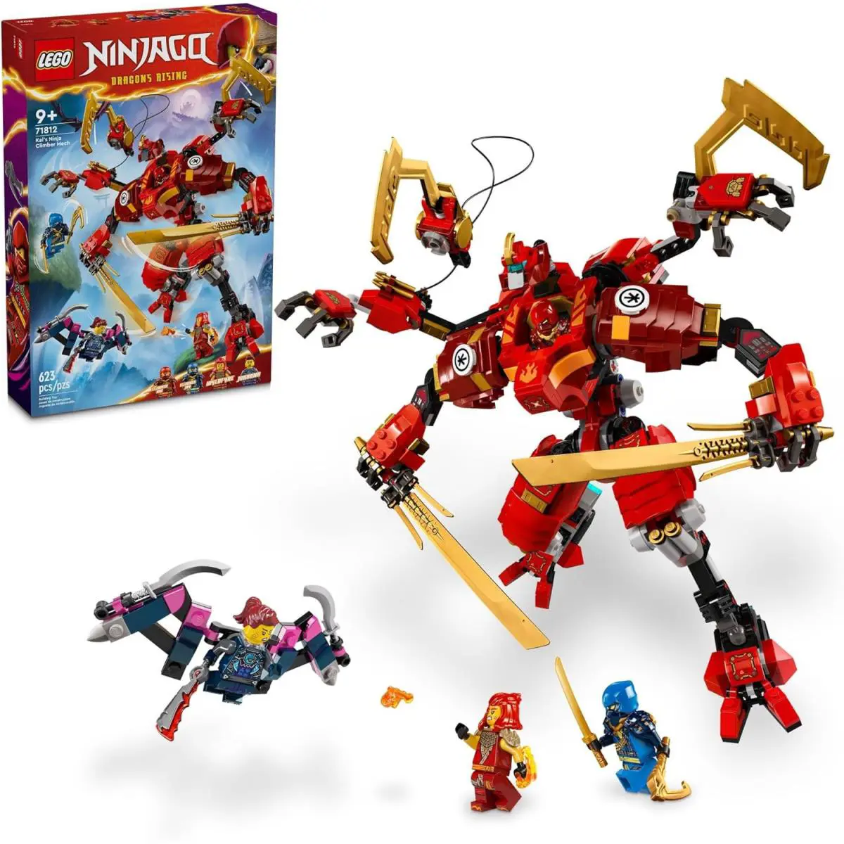 Lego Ninjago Kai’s Ninja Climber Mech Adventure Toy Set Buildable Figure with 4
