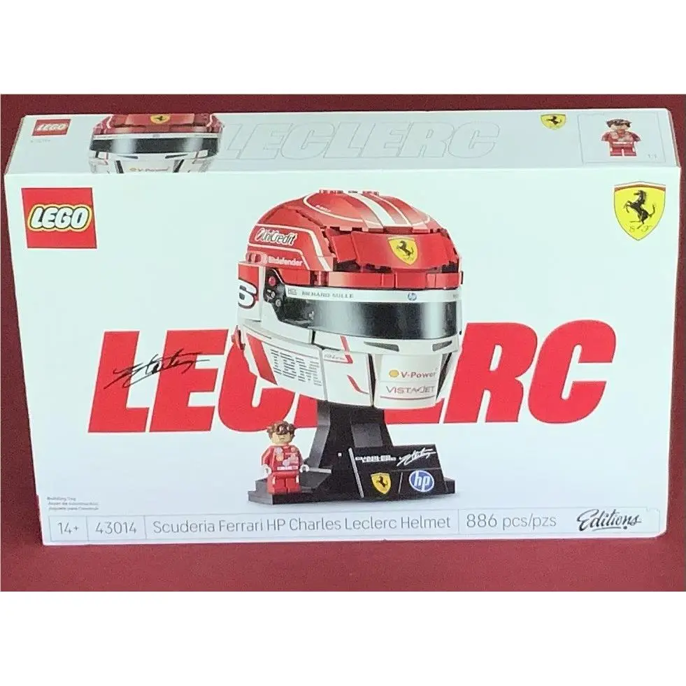 New/sealed Lego Editions Scuderia Ferrari HP Charles Leclerc Helmet 43014