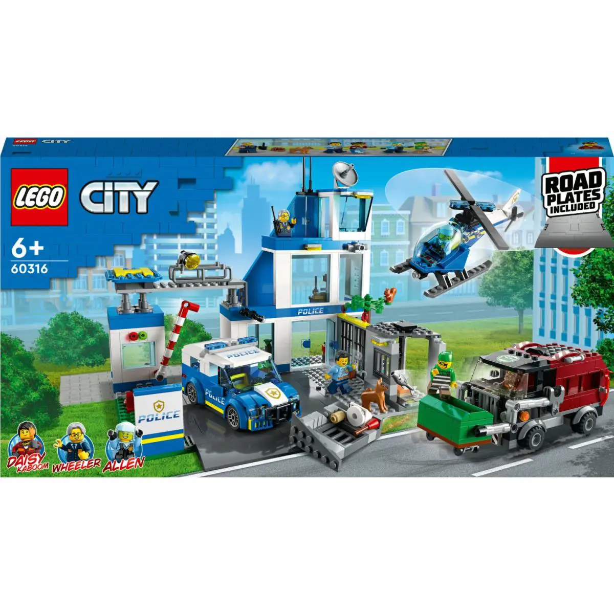Lego City Police Station with Van Garbage Truck Helicopter 60316 Building Set