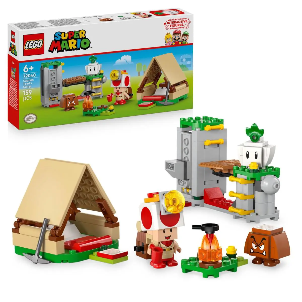 Lego Super Mario Captain Toad`s Camp - Interactive Toy with 3 Figures Incl. a Go