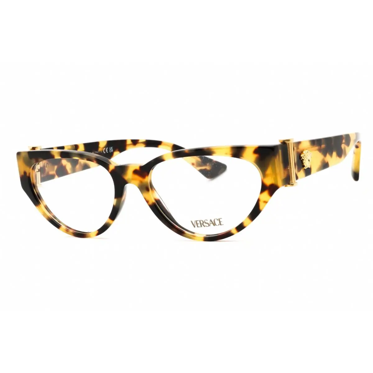 Versace VE3366 777 Eyeglasses Yellow Havana Frame 53mm