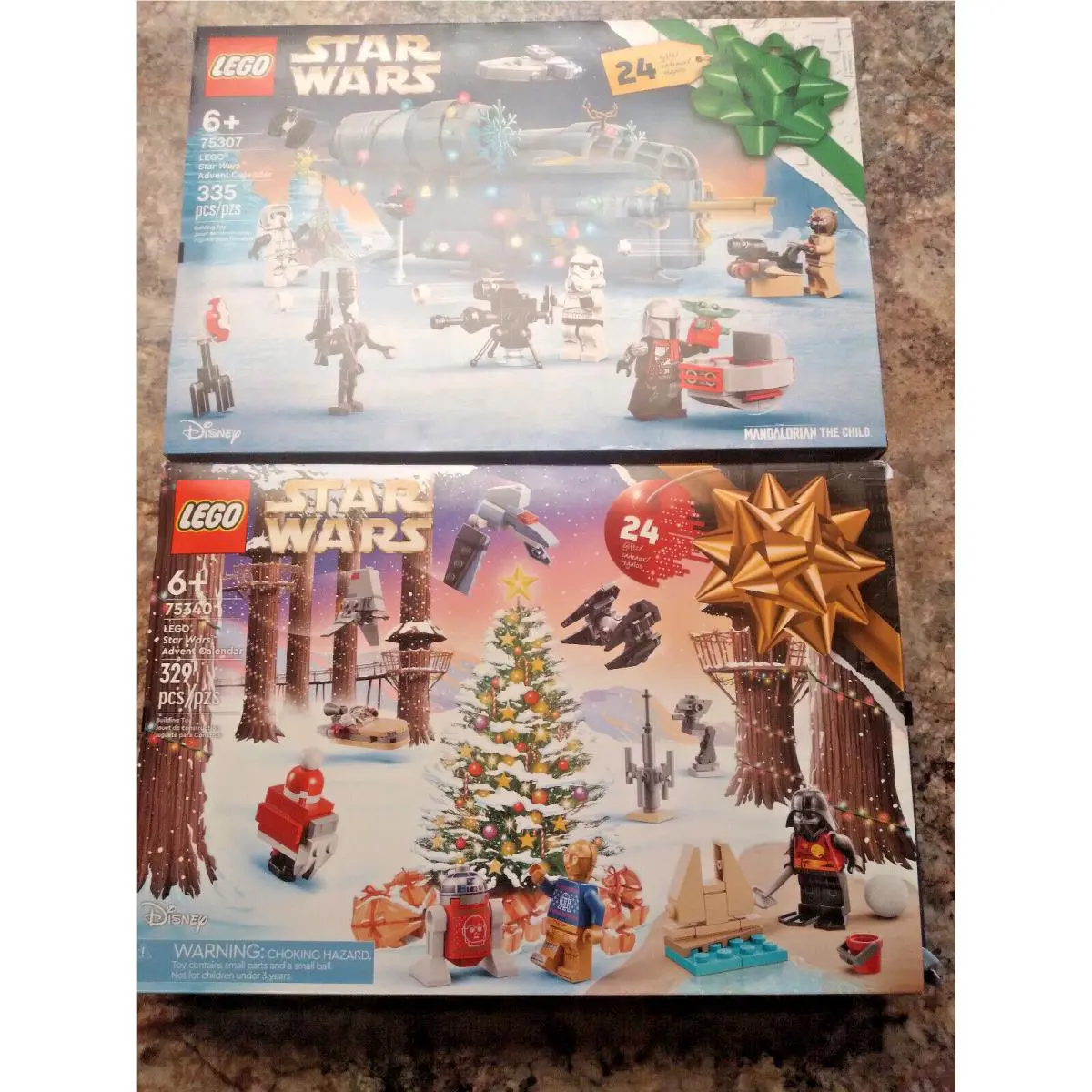 Two Sets Lego Star Wars Advent Calendar 2022 75340 2021 75307 ES