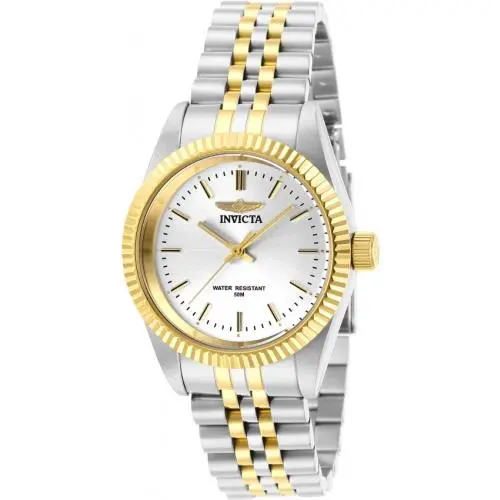 Invicta Lady 29401 Specialty Quartz 3 Hand 36MM Silver Dial Two-tone Steel Watch