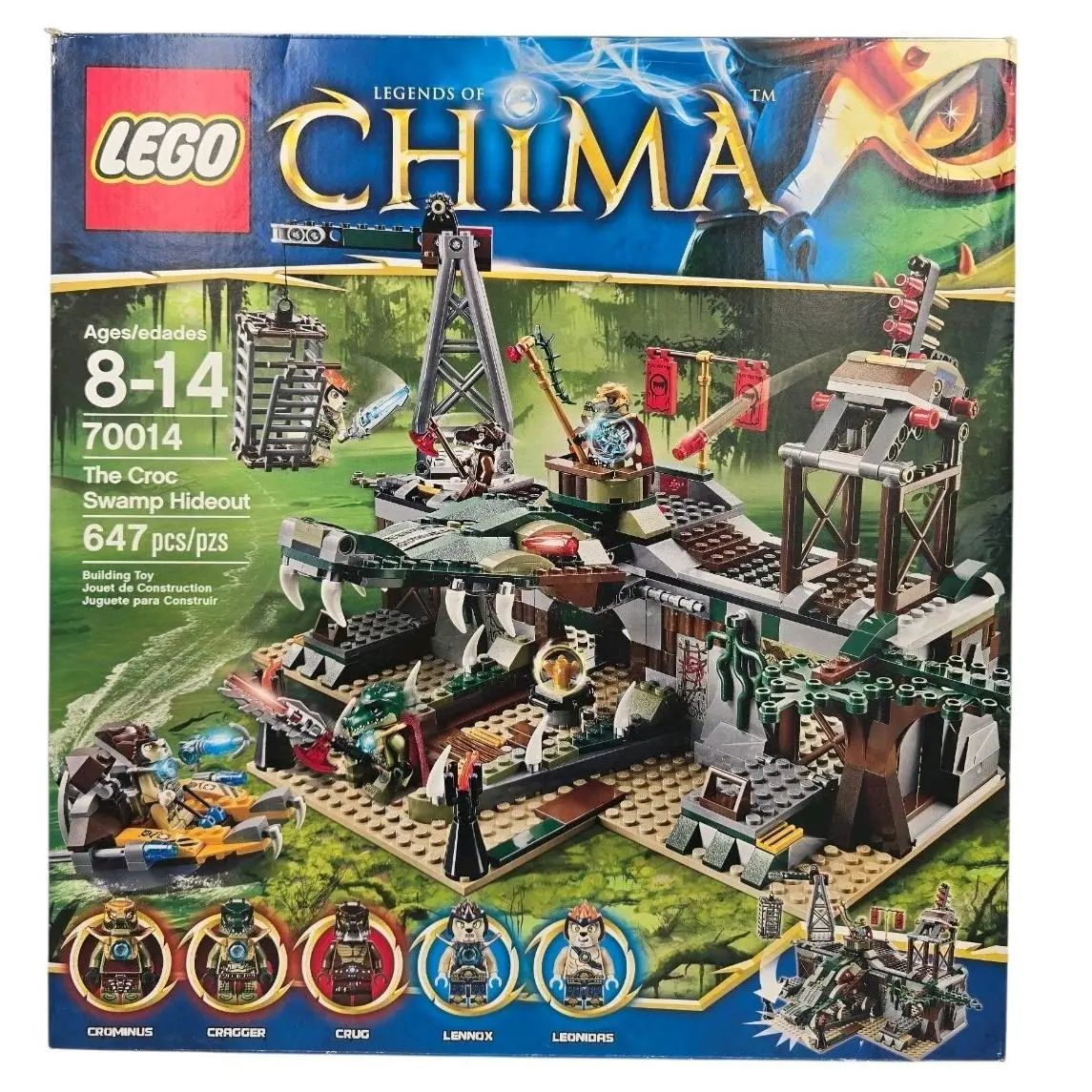 Lego Legends of Chima: The Croc Swamp Hideout 70014 Retired 647pc