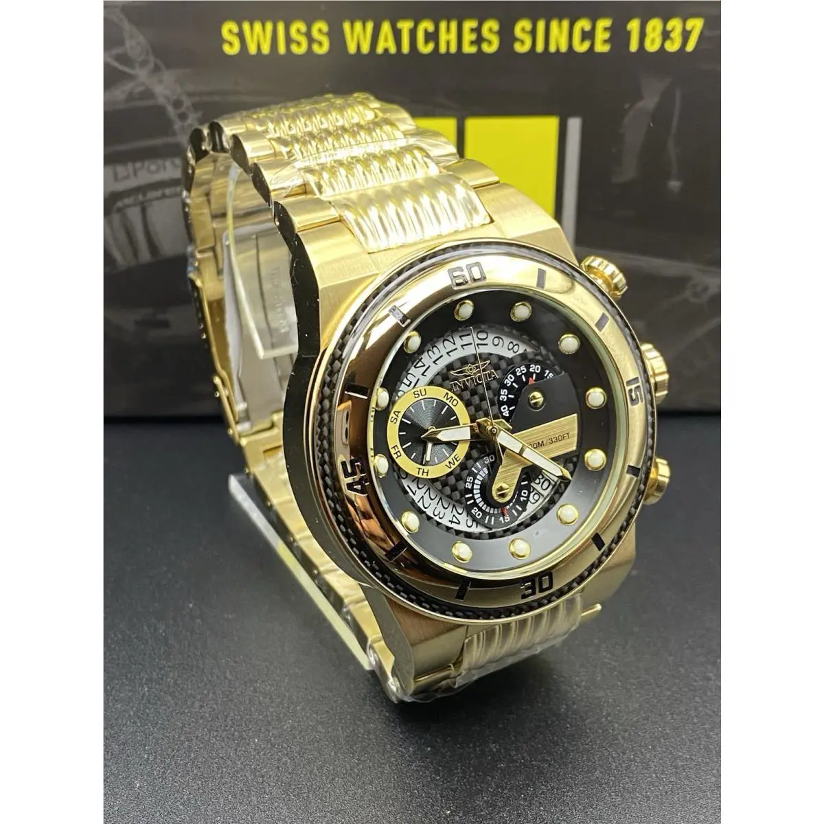 Invicta S1 Rally Swiss Ronda Z60 Caliber Men`s Watch - 51mm. Gold