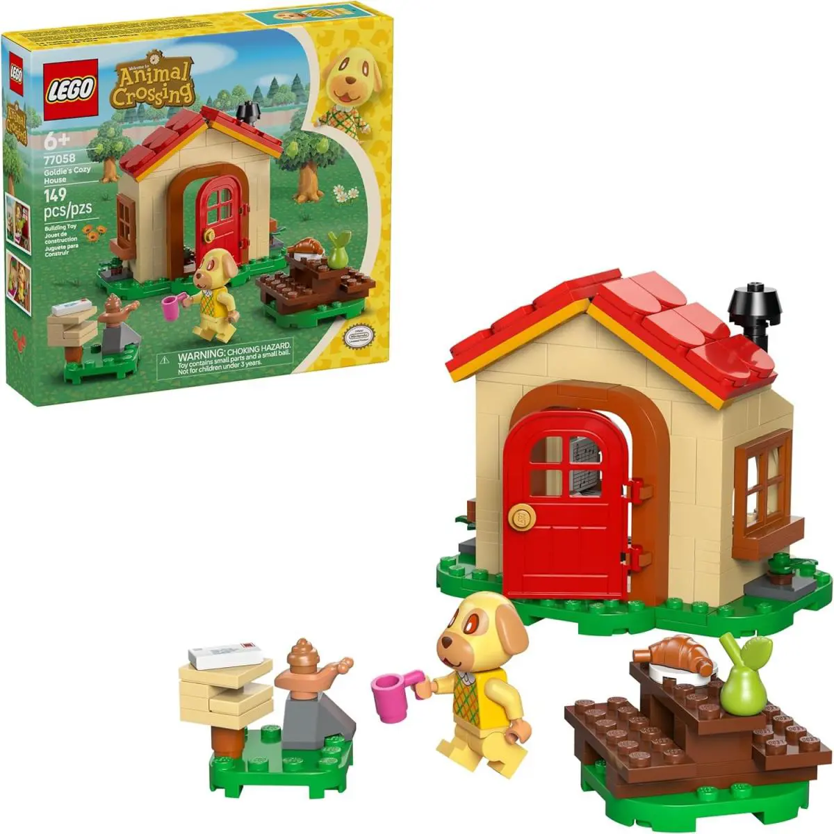 Lego Animal Crossing Goldie’s Cozy House Building Toy - Pretend Play Set For G