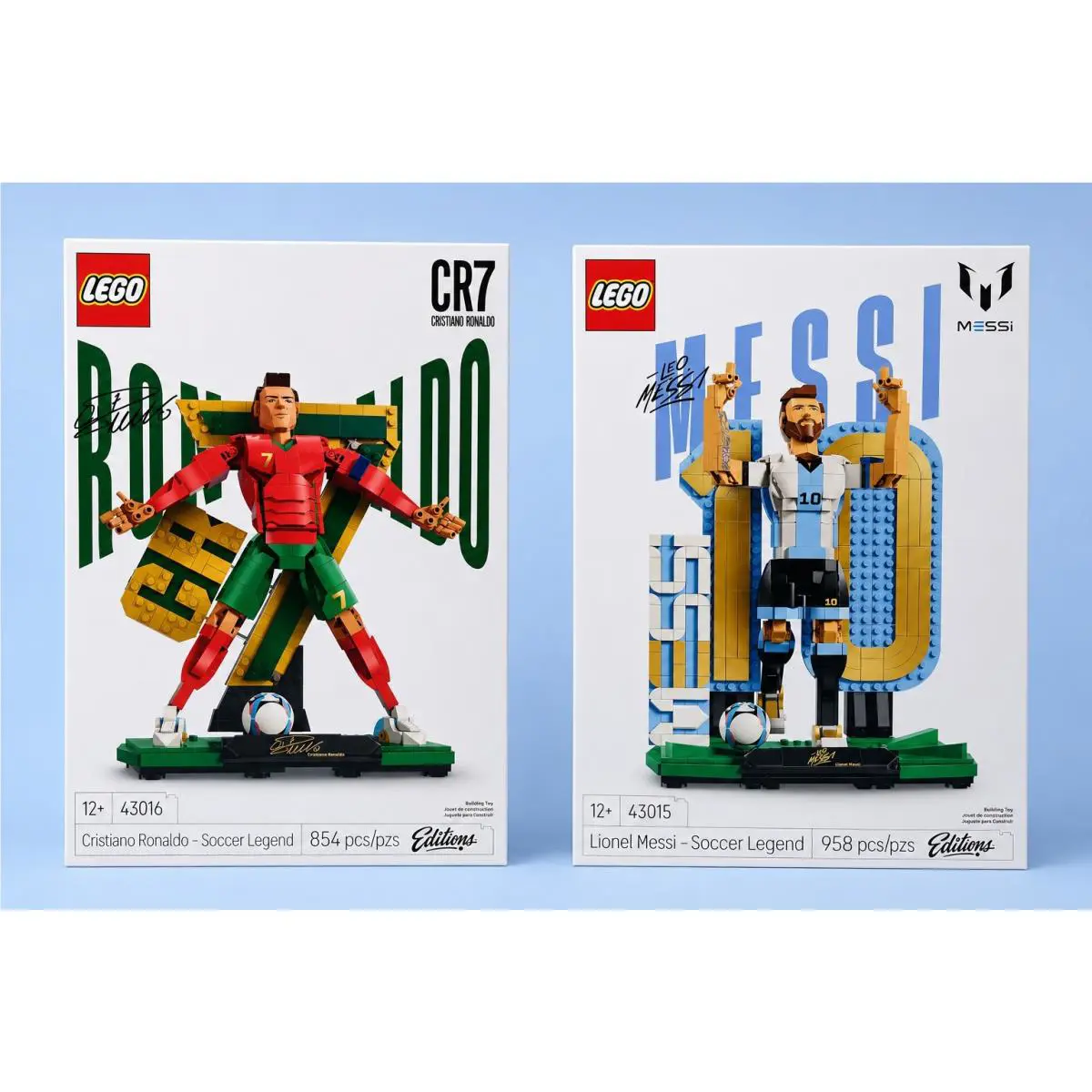 Lego Editions Lionel Messi Cristiano Ronaldo Soccer Legend Set Pair