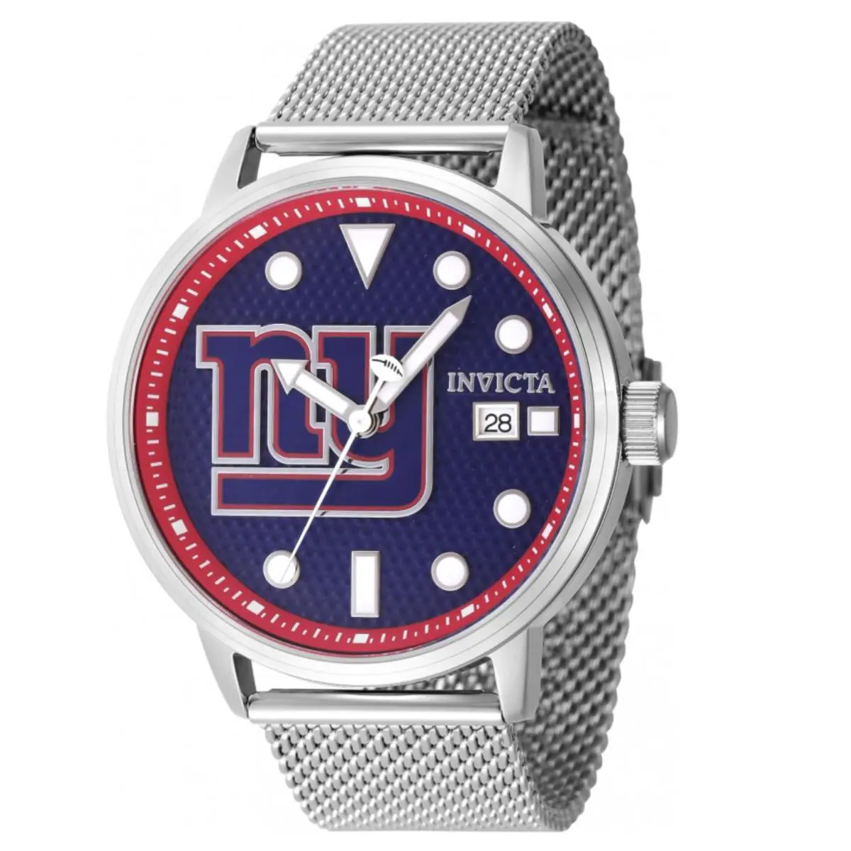 Invicta Nfl York Giants Men`s 44mm Mesh Stainless Quartz Watch 47974