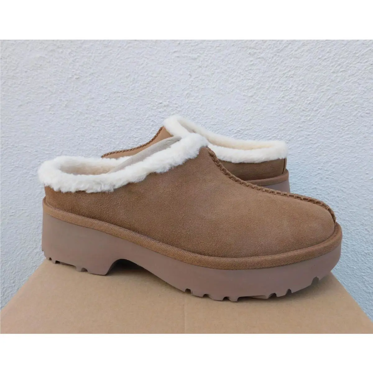 Ugg New Heights Cozy Clog Suede/ Wool 2 Heights Cozy Clog Platform Shoes Women US 9/ Eur 40