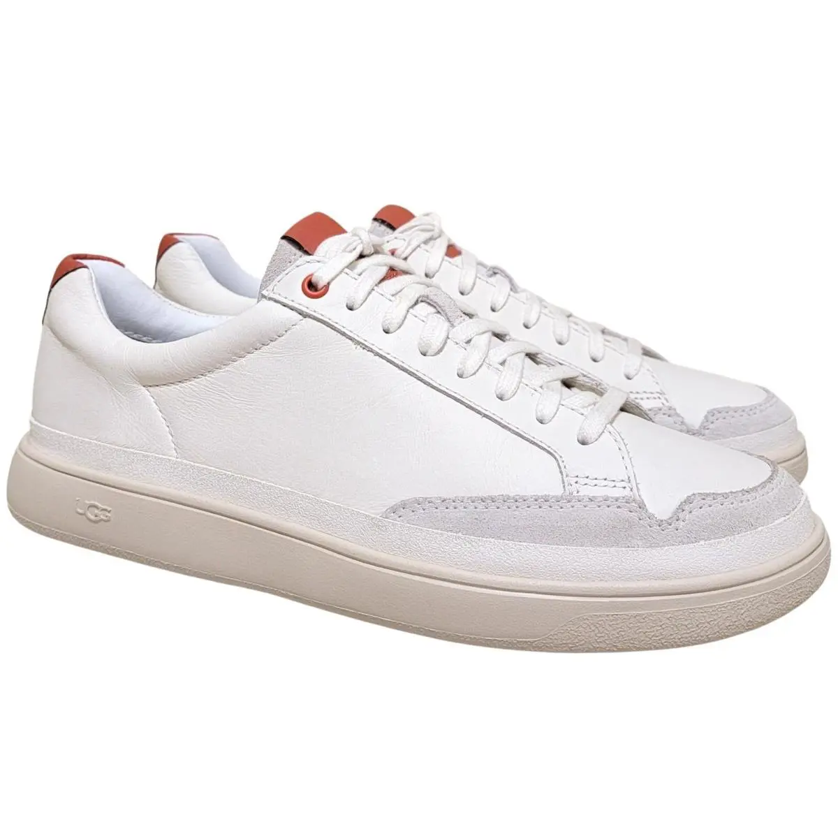 Ugg Men South Bay Lightweight Low Top Sneakers Size US 7 White Leather - White
