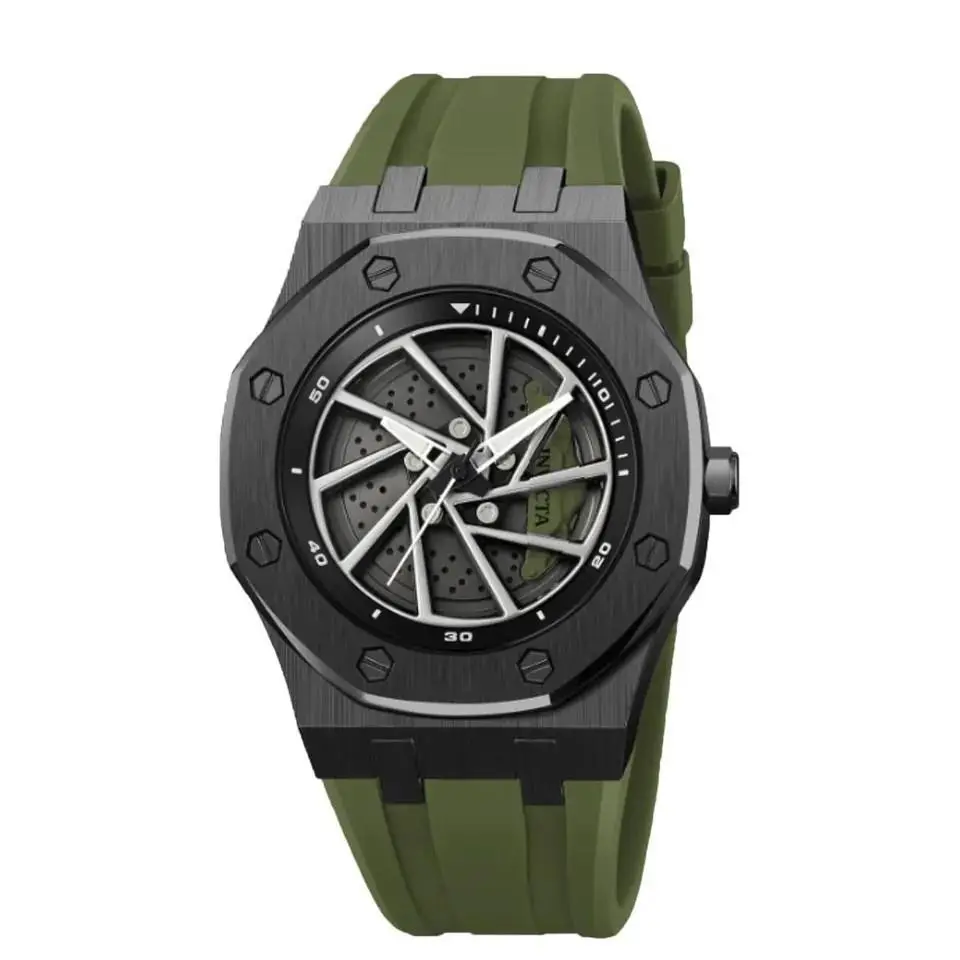 Invicta Speedway Rim Mens 42mm Watch Black Army Green Racing Brake Caliper 69488