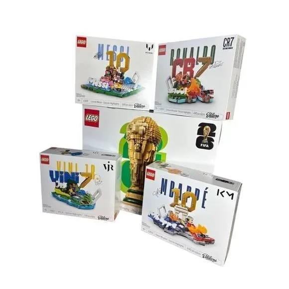 Lego Editions Fifa World Cup Official Trophy Messi Ronaldo Vini Jr. Mbappe